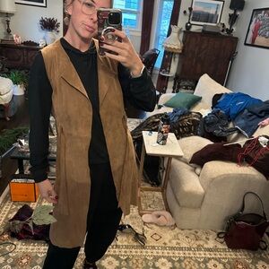 Mango Tan genuine Suede vest